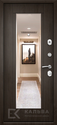 Фото №2 «Железная дверь чёрный мрамор внутри венге с зеркалом для квартиры №59»