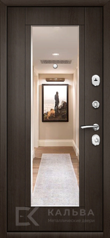 Фото №2 «Железная дверь коричневая с зеркалом венге для квартиры №71»