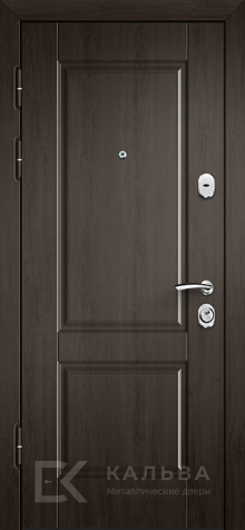 Фото №2 «Входная дверь тёмный орех с рельефной решёткой венге №9»